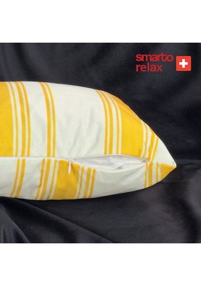 Smarto Relax Içi Dolgulu Kırlent 45x45 Cm Kare Salon & Berjer Kırlenti - Smr-kır-027 Beyaz - Sarı