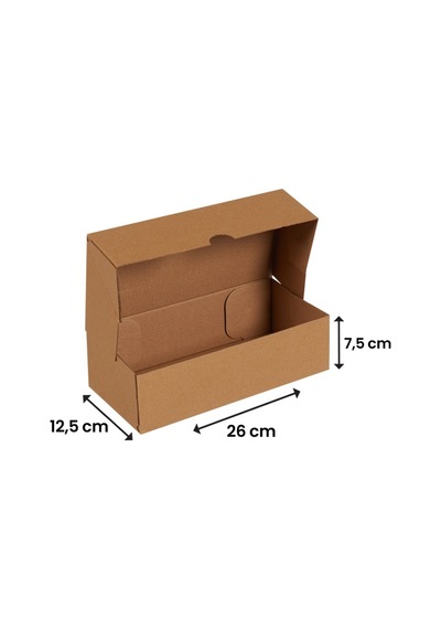 Packanya 26 x 12.5 x 7.5 - 25 Adet Kesimli Karton Kutu  -  Internet ve Kargo Kutusu