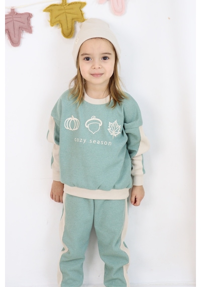 Miababy Cozy Nakış Baskılı 3lü Takım Çağla