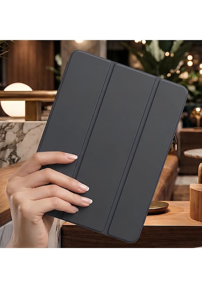 İpad Pro 13 2024 İçin Uyumlu Smart Kalem Bölmeli Standlı Kılıf Kapaklı Kılıf