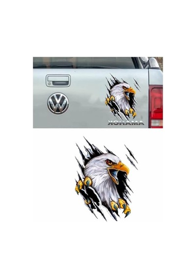 Karakartal Temalı Renkli Araba Sticker, 12x9 Cm Boyut