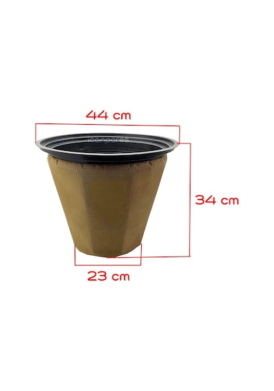 Sanayi İle Uyumlu Tipi Süpürge İçin Boşaltılabilir Kafesli Bez Torba 44 Cm