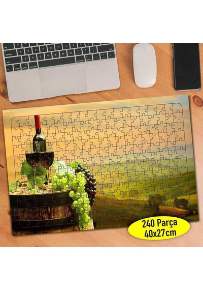 Toskana İtalya Üzüm Şarabı 240 Parça Puzzle Yapboz-101512146