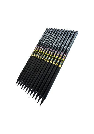 Faber-castell Black Edition Süper Soft 2b+ Kurşun Kalem, 12'li Set, Siyah
