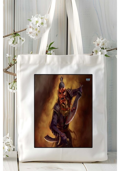 Art Hediye Jade Empire Oyun Baskılı Bez Çanta Omuz Çantası Kişiye Özel Model 3 Çok Renkli