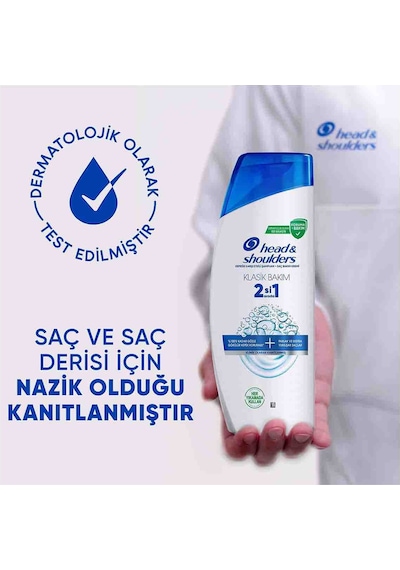 2'si 1 Arada Klasik Bakım Kepek Karşıtı Şampuan 625ml X 3 Adet Tüm Saç Tipleri