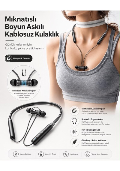 Atlt Atlantis Y13 Boyun Askılı Kablosuz Şarjlı Kulaklık