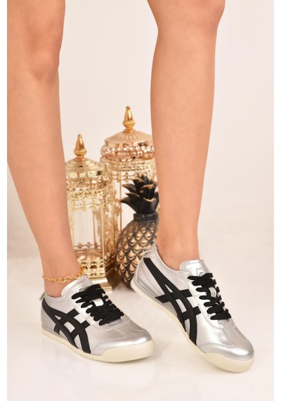 Unisex Spor Ayakkabı Kaymaz Taban Sneakers Gümüş