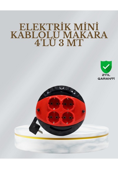 Hnrlıshp Ce Belgeli 3 Metre 4 Lü Kablolu Priz Makara