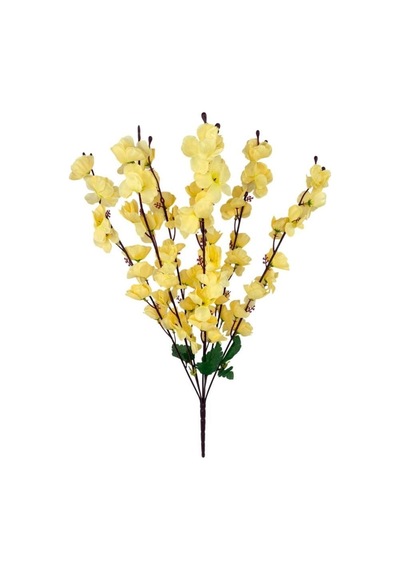 Yapay Çiçek Bahardalı Japon Kiraz Çiçeği 7 Dallı 57cm Açık Sarı