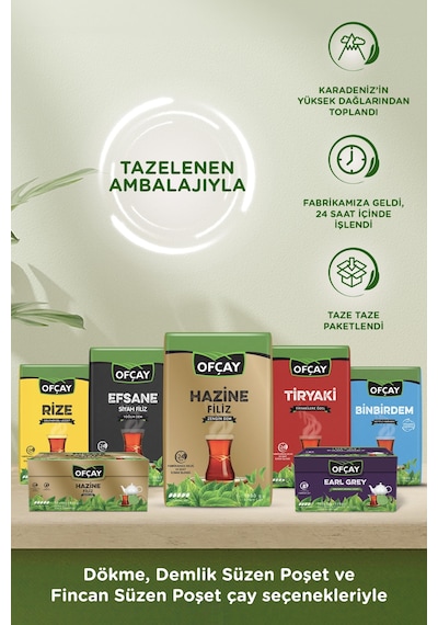 Ofçay Hazine Zengin Dem Siyah Süzen Demlik Poşet Çay 30 x 15 G