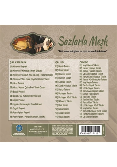 Sazlarla Meşk Cd