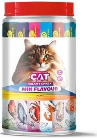 Eurogold Cat Karışık 6 Çeşit Sıvı Kedi Ödülü 30 x 15 G