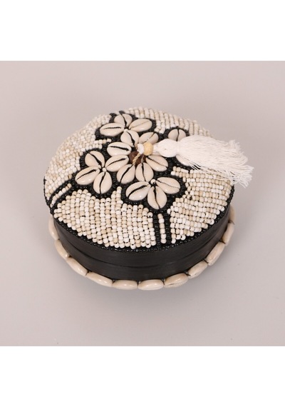 Bali Boncuklu Bambu Saklama Kutusu M 16x10 Cm