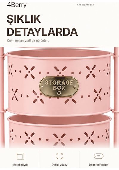 4 Katlı Metal Çok Amaçlı Oyuncak Dolabı Mutfak Sebzelik, Oyuncak, Banyo Ve Ev Organizeri Pembe 4 Katlı Metal Çok Amaçlı Oyuncak Dolabı Mutfak Sebzelik, Oyuncak, Banyo Ve Ev Organizeri Pembe