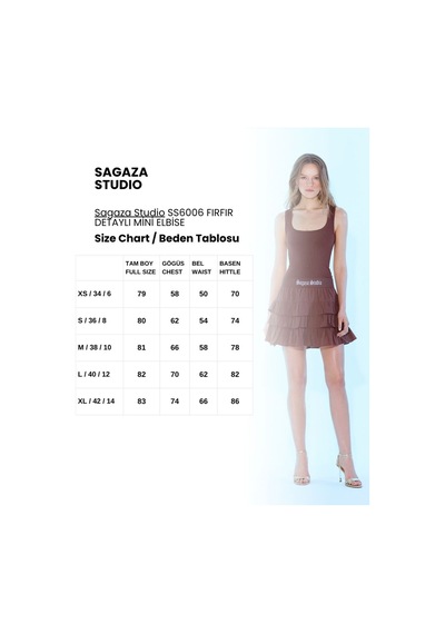 Sagaza Studio Ss6006 Mini Elbise Kahverengi