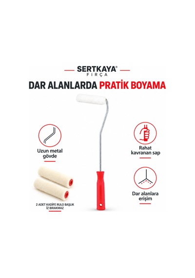 Kadife Rulo Seti 10cm - Yedek Rulo Hediyeli - Moher Rulo Seti- Badana Boya - 926915308