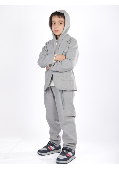 Xo Kids Erkek Çocuk 3lü Alt Üst Takım 6-9 Yaş 13216 Gri