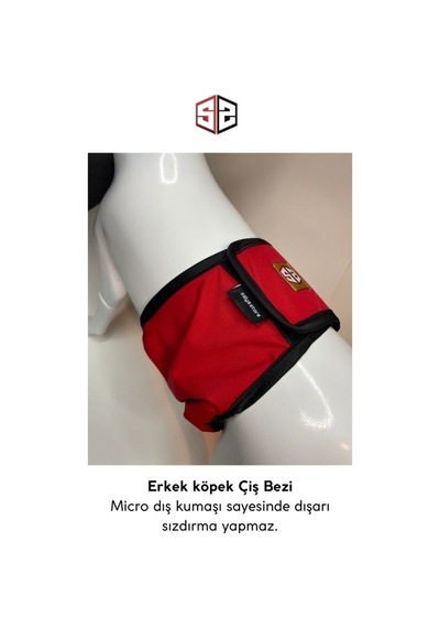 Salya Store Erkek Köpek Çiş Bandı Külotu Kırmızı Kl-102
