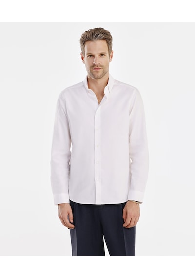 Yargıcı Regular Fit Oxford Gömlek 25yegm6002x 037 Ekru