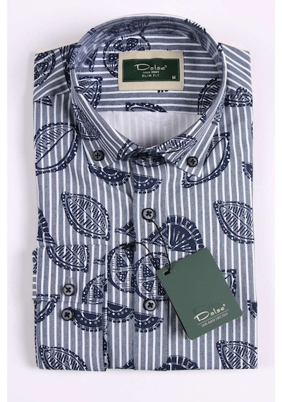 Dolse Slimfit Premium Desenli Gömlek Lacivert Dolse Slimfit Premium Desenli Gömlek Lacivert