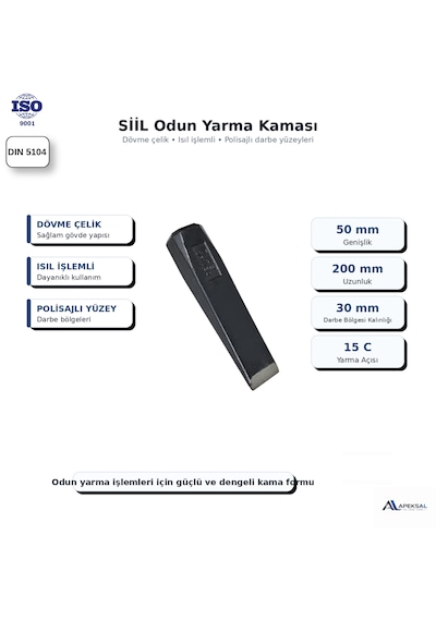 Siil Ağaç Odun Yarma Kaması Dövme Çelik Isıl İşlemli Kama