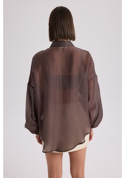 Mai Collection Mai Studios Co. Lyra Oversize Kahve Gömlek Kahve