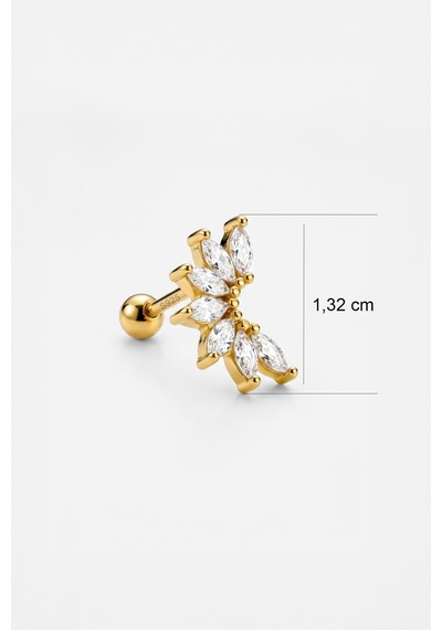 Tiara 18 Ayar Sarı Altın Kaplama Gümüş Conch-helix Piercing
