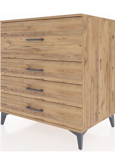Kronos Şifonyer 4 Çekmeceli 88x59x96 Çam-çam Atlas Çam