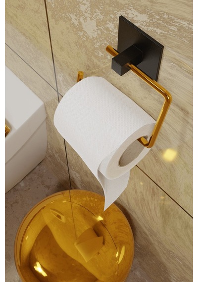 Buççin Online Mağaza Gold Paslanmaz Çelik Wc Kağıtlık 7 Tuvalet Kağıdı Askısı Yapışkanlı Tasarım Metal Altın Çok Renkli