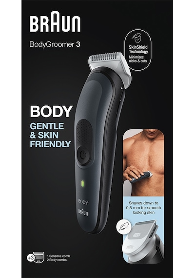 Braun BodyGroomer 3 BG 3350 SkinShield Teknolojisi 3 Ek Parçalı Vücut Bakım Seti