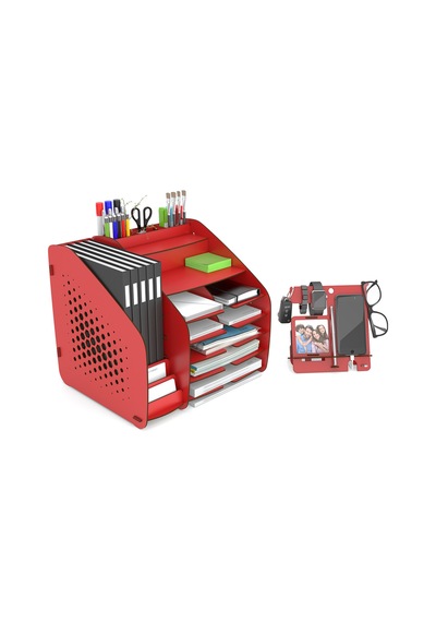 Fx-xl Modest - 6 Renk - A4 Evrak Rafı Masaüstü Organizer Kırmızı - 825756903 Kırmızı