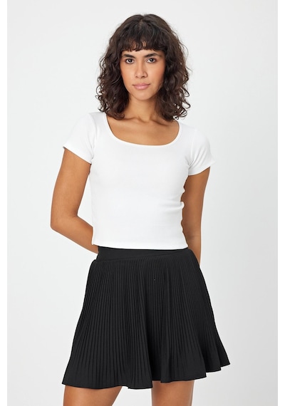 Alexandergardı U Yaka Slim Fit Crop T-shirt B24-0096 001