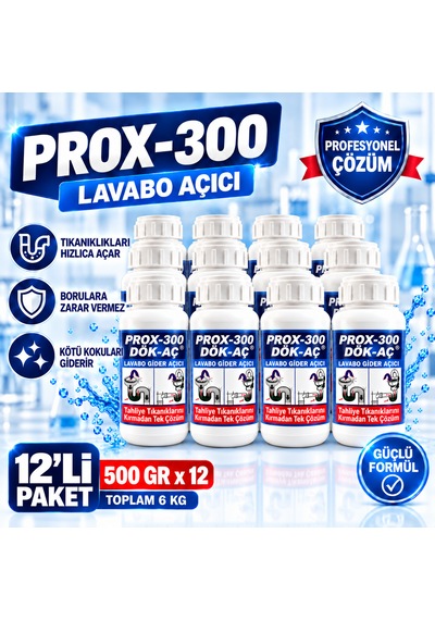 Prox -300 12'li Lavabo-banyo-wc Gider Açıcı 500 Gr
