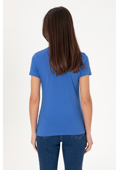 U.S. Polo Assn. Kadın İndigo Basic Tişört 50300896-VR028