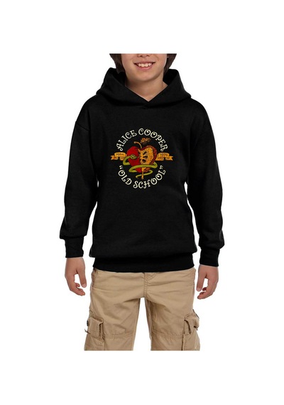 Zepplin Giyim Alice Cooper Old School Siyah Çocuk Kapşonlu Sweatshirt