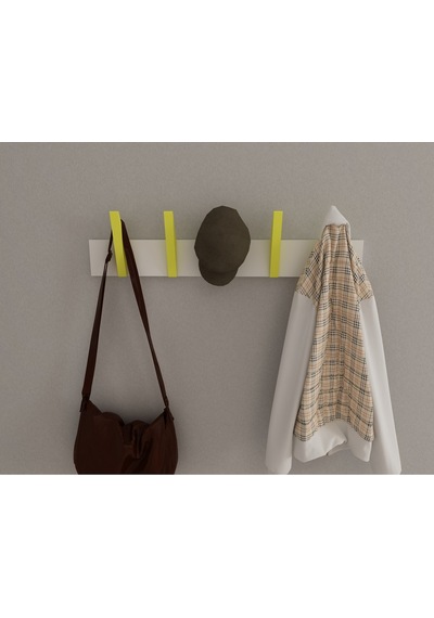 Hepsi3boyutlu Modern Duvar & Kapı Kanca Askılık - 5 Adet Sarı Kanca Askılık - Model No : 4 Sarı
