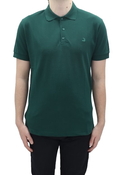 Santa Dmctekstil Erkek Dior Düz Spor Kesim Dar Kalıp Cepsiz Polo Yaka T-shirt Haki
