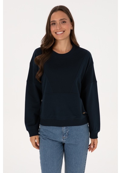 U.S. Polo Assn. Kadın Lacivert Pamuklu Bisiklet Yaka Sweatshirt 50314170-VR033