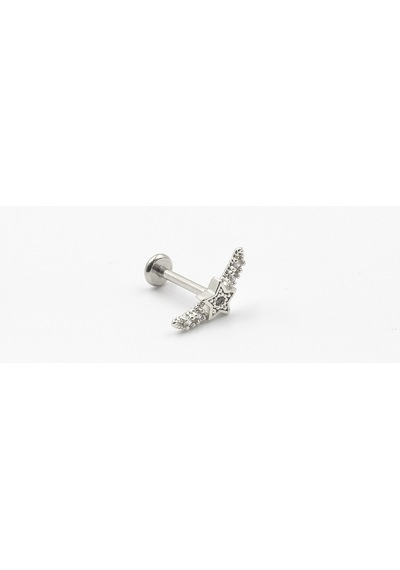 Gümüş Ay Yıldız Tragus & Helix Piercing Şık Tasarım, Anti Alerjik, Kararma Yapmaz Çok Renkli