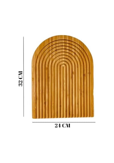 Tr Bambu Oval Çizgili Sunum Ve Kesme Tahtası Estetik Dayanıklı Ve Çok Amaçlı Mutfak Sunum Seti 32x24 Cm Diğer