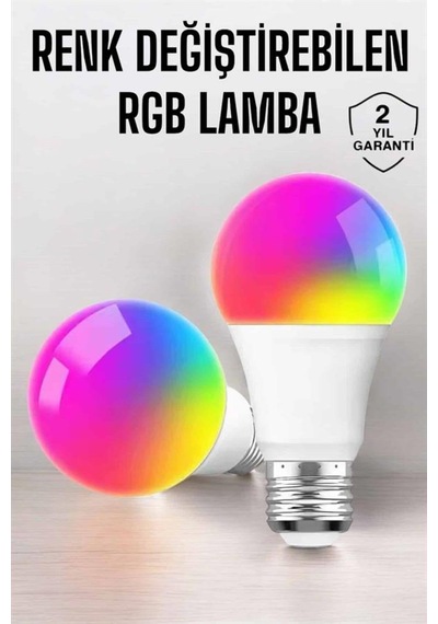 Renk Değiştirebilen Rgb Işıklı Led Ampul A+enerji 10 Watt Led Işık Çok Rnekli