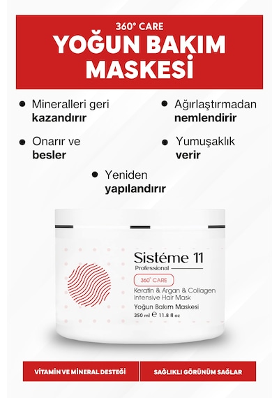 Sistéme 11 Yıpranmış Saçlar Için Intensive Repair Yoğun Bakım Maskesi 350 Ml