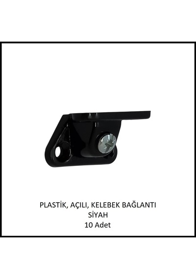 Plastik, Açılı, Kelebek Bağlantı 40 Mm, Siyah 10 Adet
