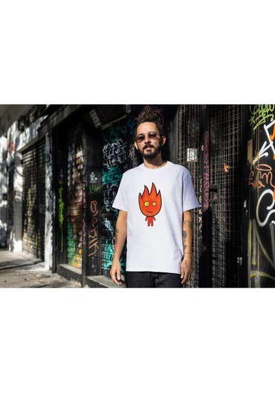 Alpşan Ticaret Ateş Ve Su Tişört Çocuk Yetişkin Baskılı T-shirt Beyaz