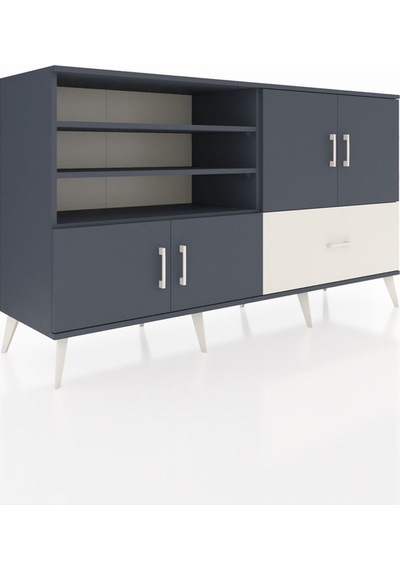 Hyperion Konsol 5 Raflı Tek Çekmeceli 4 Kapaklı 176x44x99 Antrasi Antrasit-antrasit/aytaşı Hyperion Konsol 5 Raflı Tek Çekmeceli 4 Kapaklı 176x44x99 Antrasi Antrasit-antrasit/aytaşı