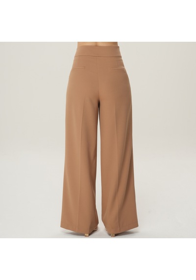Deryam Tekstil Geniş Paça Kadın Pantolon Kahverengi