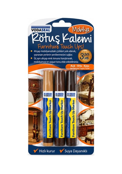 3pcs Mobilya Rötuş Kalem Set Açık - Orta - Koyu Kahverengi 5728 Diğer