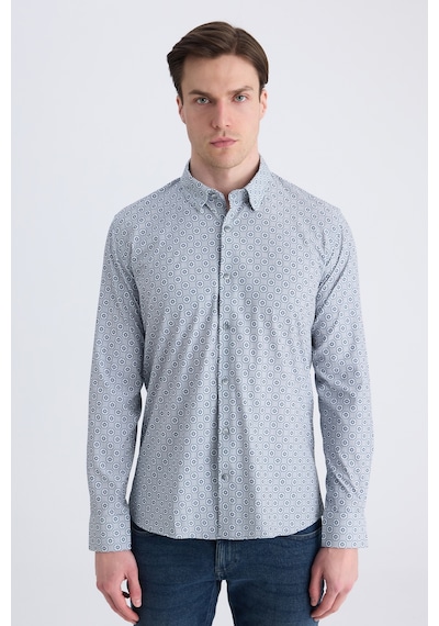 Twn Slim Fit Taş Baskılı Gömlek 4ec02ad072802 S01