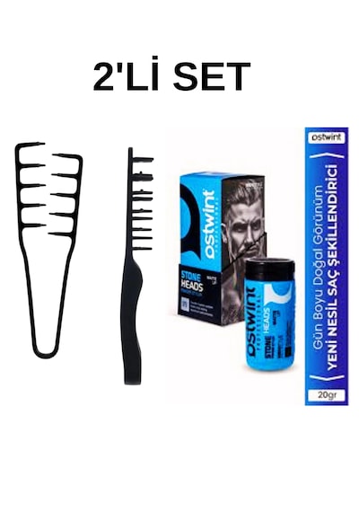 Profesyonel Mucizevi Tarak & Ostwnt Profesyonel Saç Şekillendirici Pudra Wax 20gr Mavi